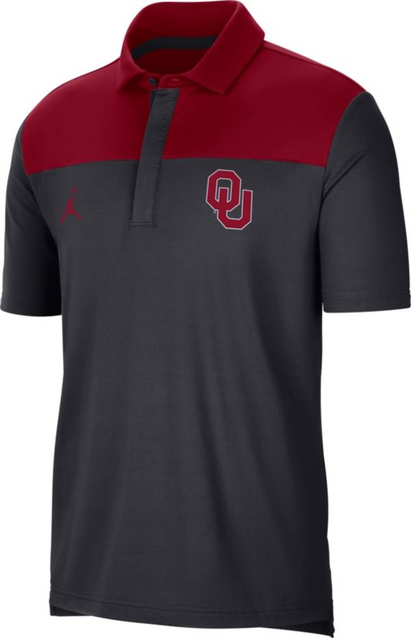 Jordan Men's Oklahoma Sooners Grey Elevated Team Issue Polo product image