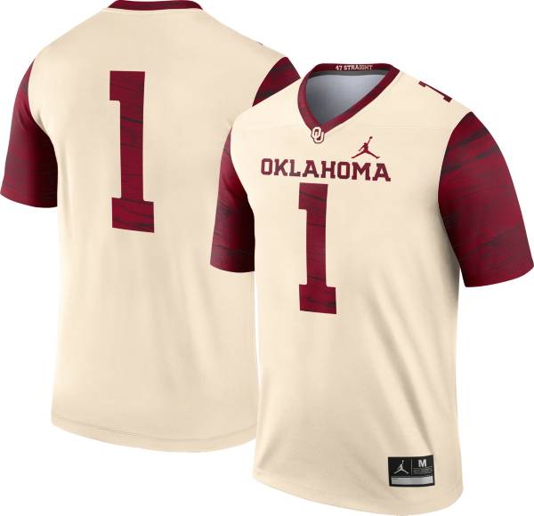 Jordan Men's Oklahoma Sooners #1 Cream Alternate Dri-FIT Legend Football Jersey