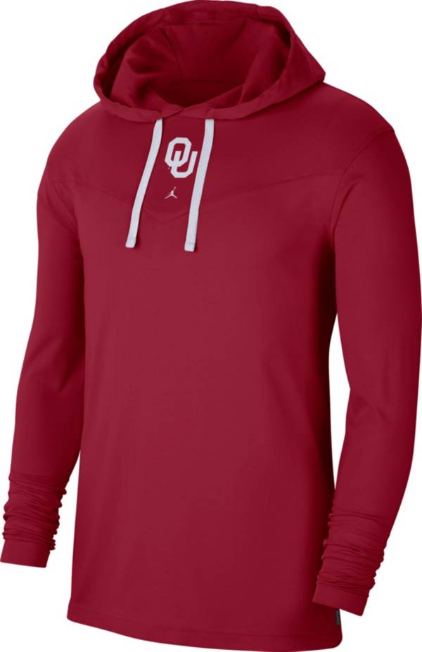 Jordan Men's Oklahoma Sooners Crimson Long Sleeve Hooded T-Shirt