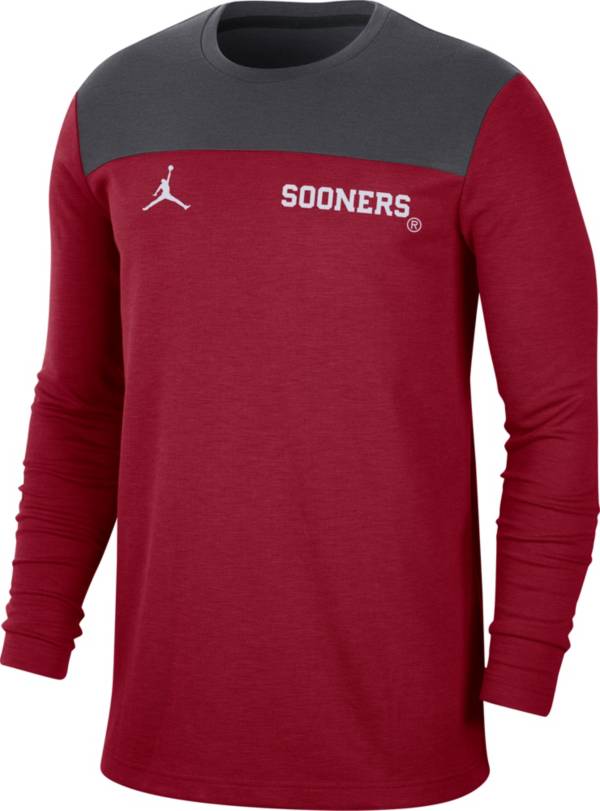 Jordan Men's Oklahoma Sooners Crimson Dri-FIT Football Team Issue Long Sleeve T-Shirt product image
