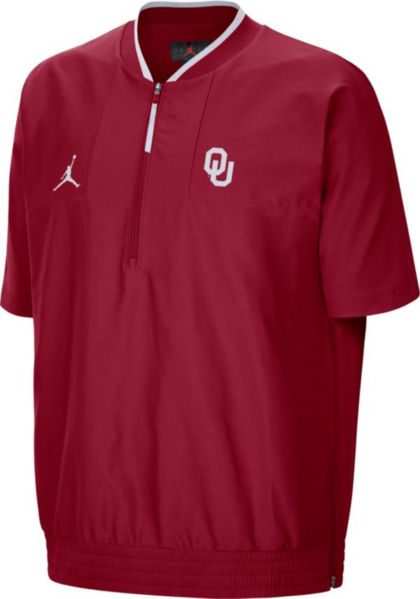 Jordan Men's Oklahoma Sooners Crimson Football Sideline Coach Short Sleeve Jacket product image