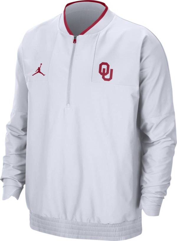 Jordan Men's Oklahoma Sooners Football Sideline Coach Lightweight White Jacket