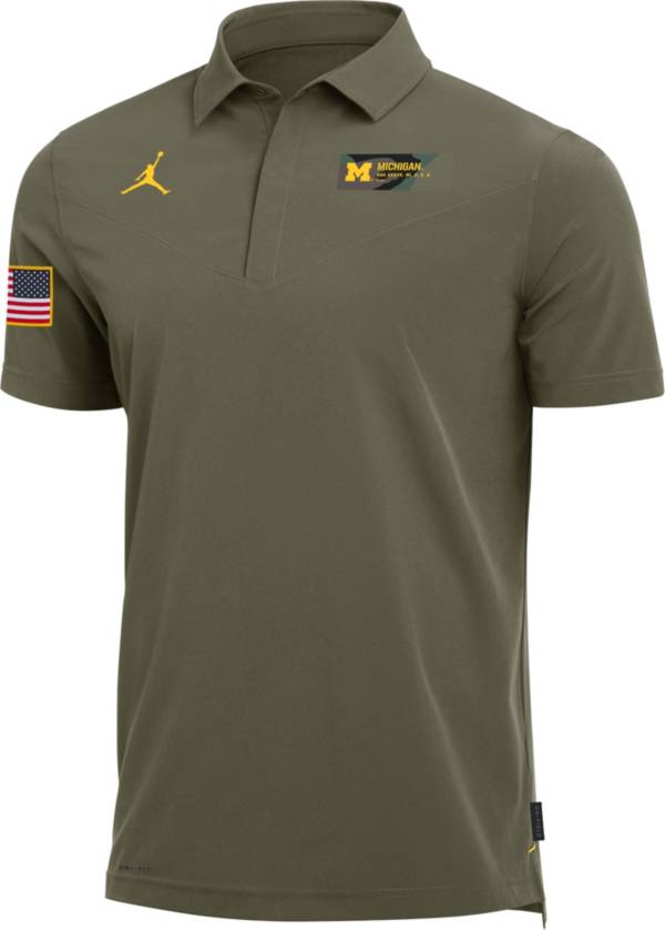 Jordan Men's Michigan Wolverines Green Military Appreciation UV Polo product image