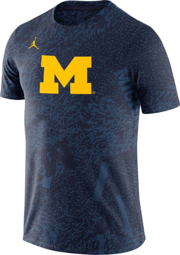 Jordan Men's Michigan Wolverines Blue Football Team Issue Practice T-Shirt