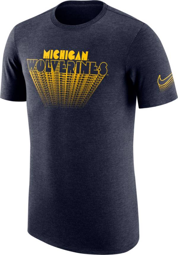 Nike Men's Michigan Wolverines Blue Tri-Blend T-Shirt product image