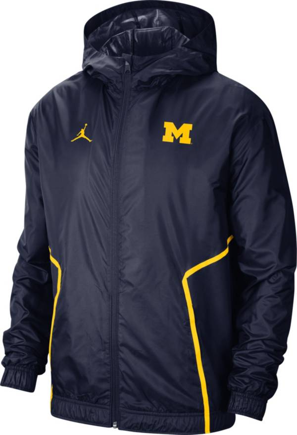 Jordan Men's Michigan Wolverines Navy Football Sideline Woven Full-Zip Jacket