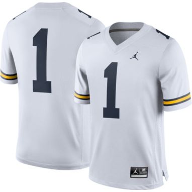 sorry, Jordan Men's Michigan Wolverines #1 White Dri-FIT Game Football Jersey is currently out of stock
