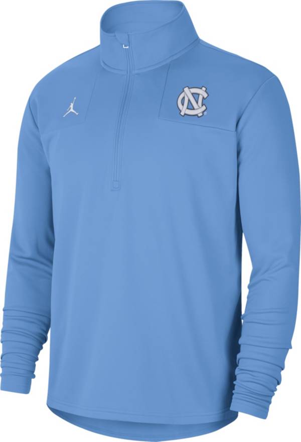 Jordan Men's North Carolina Tar Heels Carolina Blue Team Issue Coaches Half-Zip