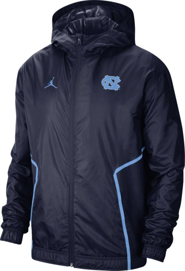 Jordan Men's North Carolina Tar Heels Navy Football Sideline Woven Full-Zip Jacket