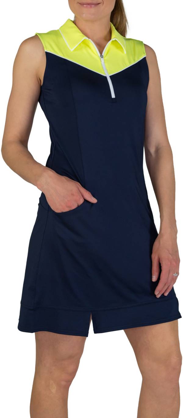 Jofit Women's Sleeveless Pointed Yoke Colorblock Golf Dress product image