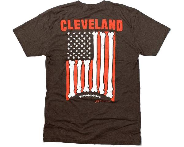 GV Art & Design Cleveland Flag Brown T-Shirt product image