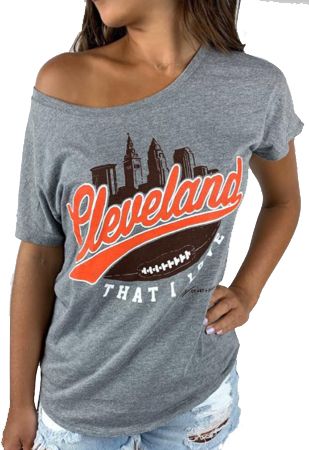 GV Art & Design Women's Cleveland Skyline Scoop Neck T-Shirt