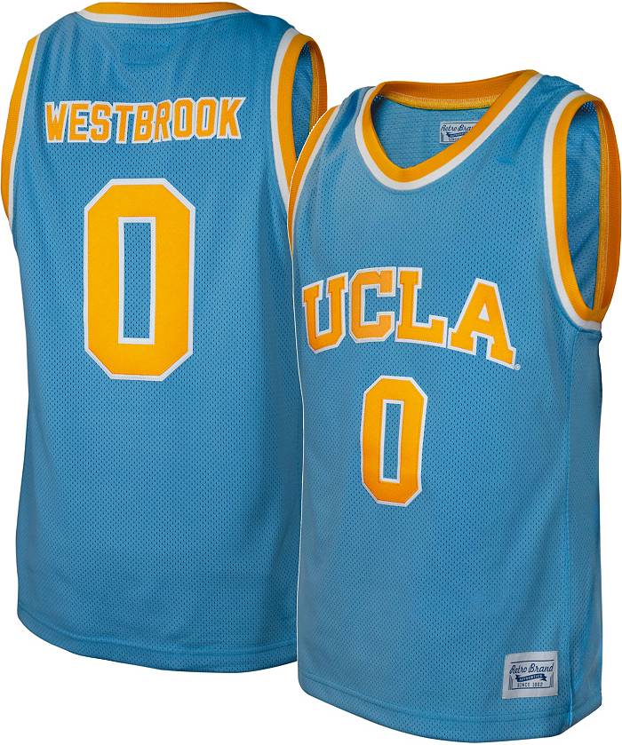 Men's Original Retro Brand Russell Westbrook Blue UCLA Bruins Alumni Basketball Jersey, Size: XL