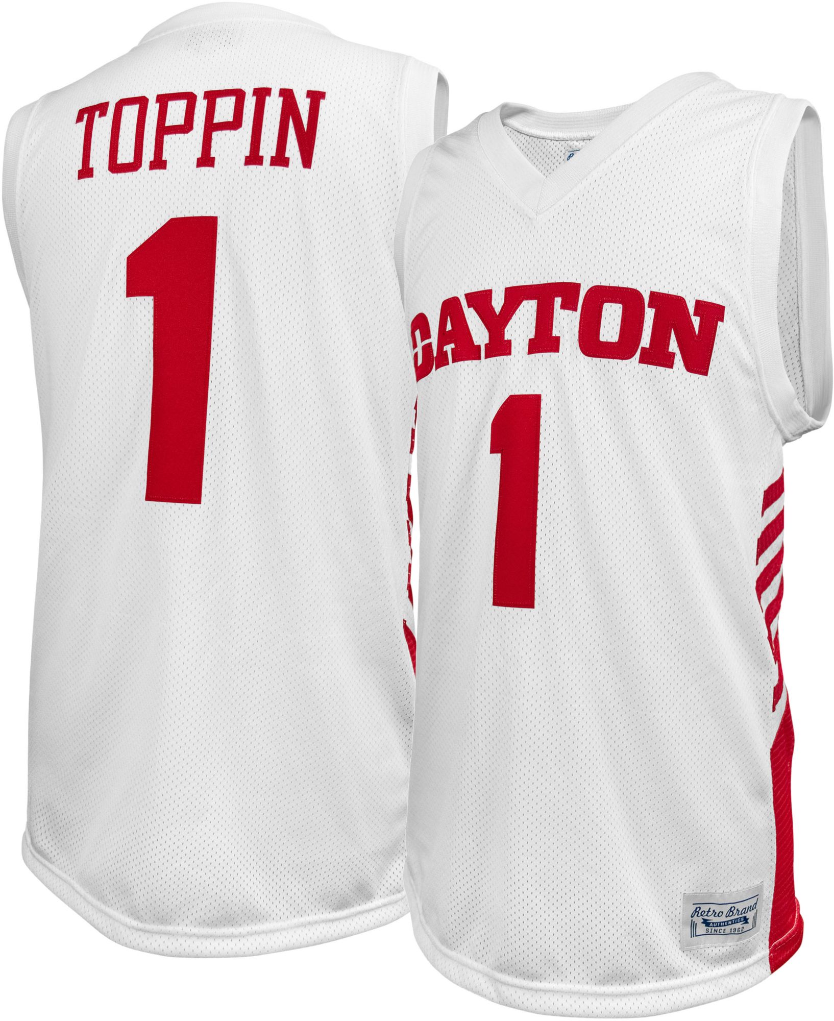 Original Retro Brand Men's Dayton Flyers Obi Toppin #1 White Replica Basketball Jersey product image