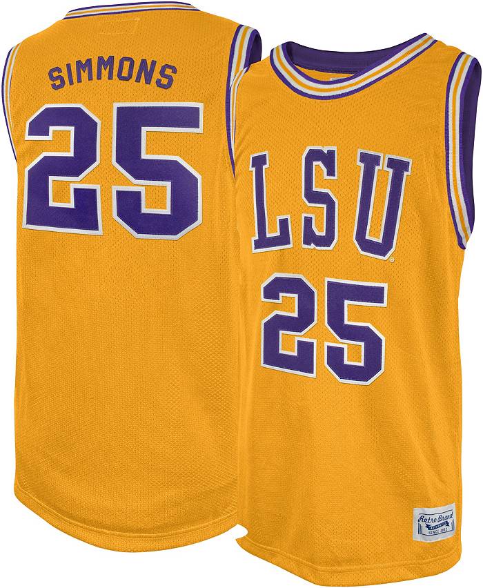 Men's Original Retro Brand Ben Simmons Gold LSU Tigers Commemorative  Classic Basketball Jersey