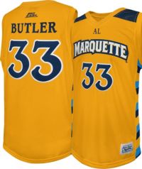 Retro Brand Men's Marquette Golden Eagles Jimmy Butler #33 White Replica Basketball Jersey, Large