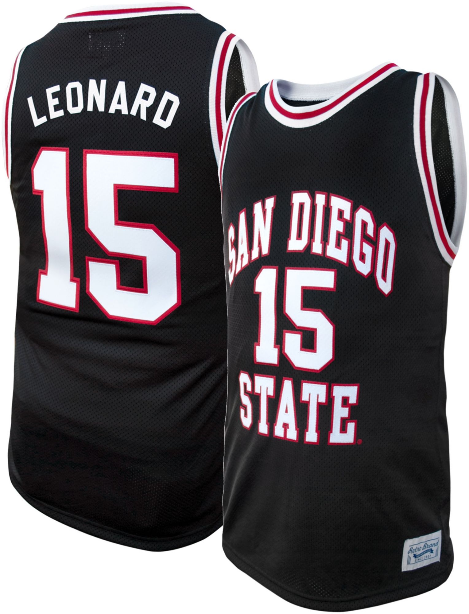 Original Retro Brand Men's San Diego State Aztecs Kawhi Leonard #15 Black Replica Basketball Jersey