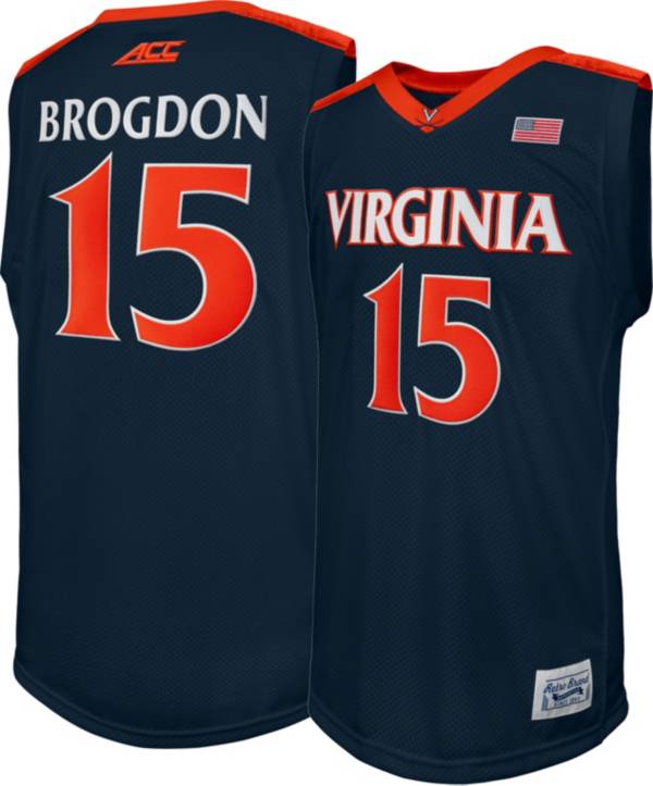 Retro Brand Men s Virginia Cavaliers Malcolm Brogdon 15 Blue Replica Basketball Jersey