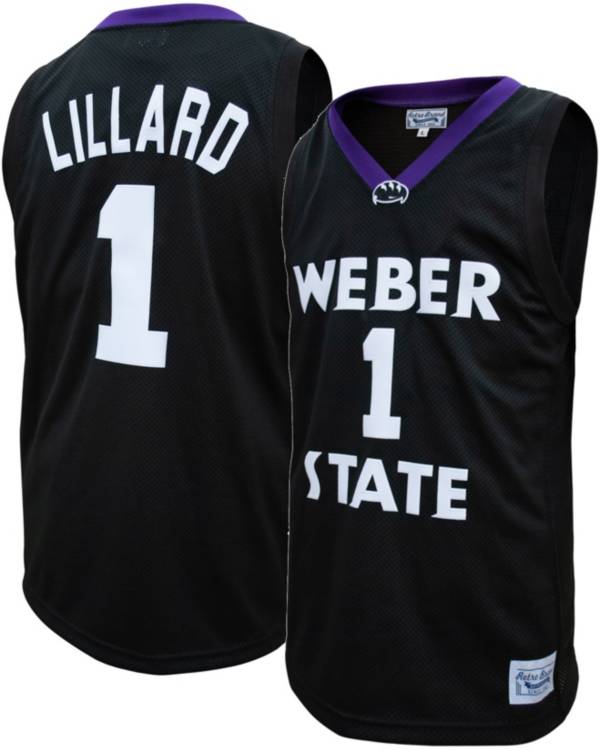 Original Retro Brand Men's Weber State Wildcats Damien Lillard #1 Black Replica Basketball Jersey product image