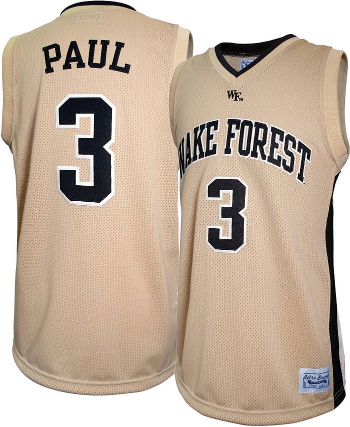 Retro Brand Men's Wake Forest Demon Deacons Chris Paul #3 Gold Replica  Basketball Jersey