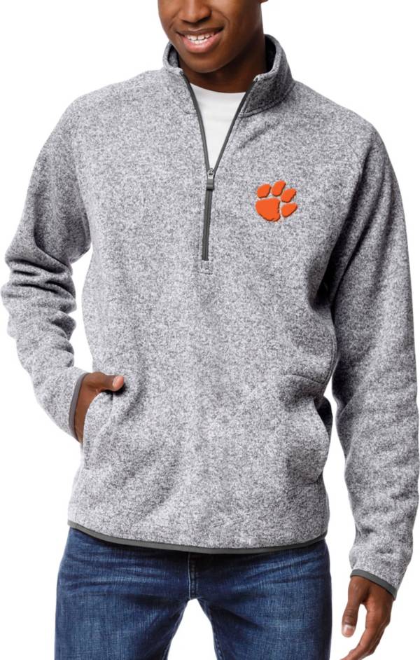 League-Legacy Men's Clemson Tigers Grey Saranac Quarter-Zip Pullover Shirt