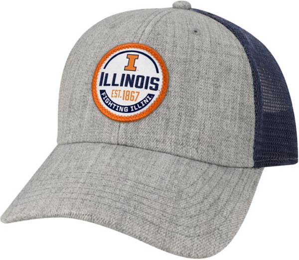 League-Legacy Men's Illinois Fighting Illini Grey Lo-Pro Adjustable Trucker Hat