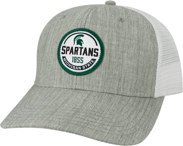 League-Legacy Men's Michigan State Spartans Grey Mid-Pro Adjustable Trucker Hat