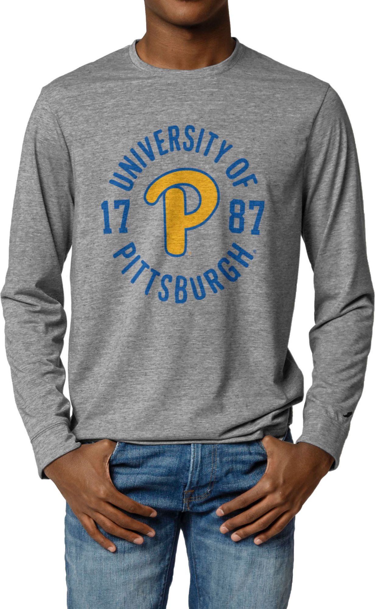 League-Legacy Men's Pitt Panthers Grey Reclaim Long Sleeve T-Shirt product image