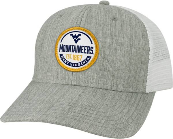 League-Legacy Men's West Virginia Mountaineers Grey Mid-Pro Adjustable Trucker Hat