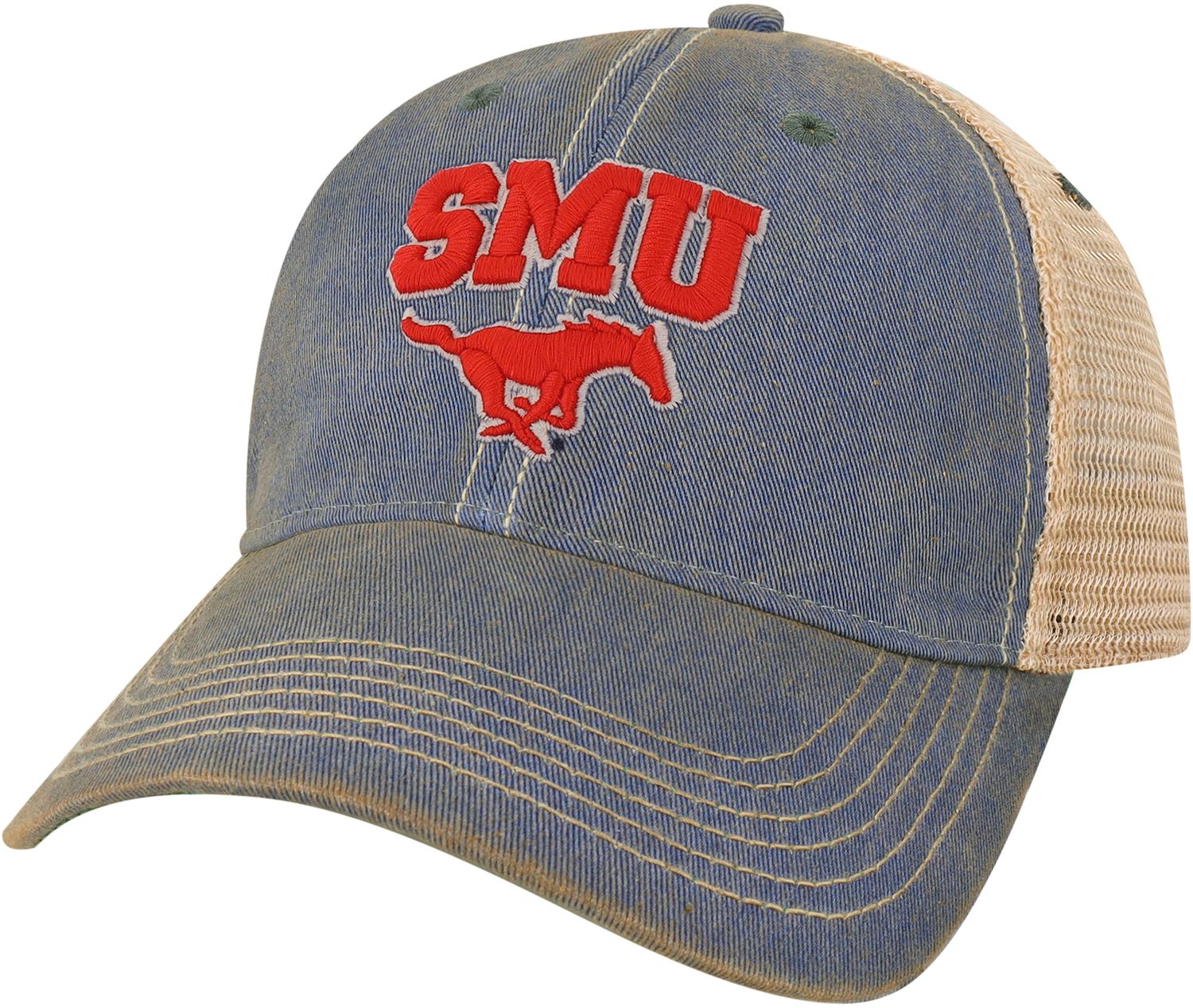 League-Legacy Southern Methodist Mustangs Blue Old Favorite Adjustable Trucker Hat product image