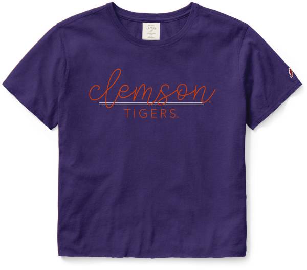 League-Legacy Women's Clemson Tigers Regalie Clothesline Cotton Crop T-Shirt product image