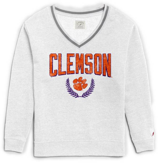 League-Legacy Women's Clemson Tigers Victory Springs White V-Neck Sweatshirt product image