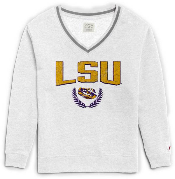 League-Legacy Women's LSU Tigers Victory Springs White V-Neck Sweatshirt product image