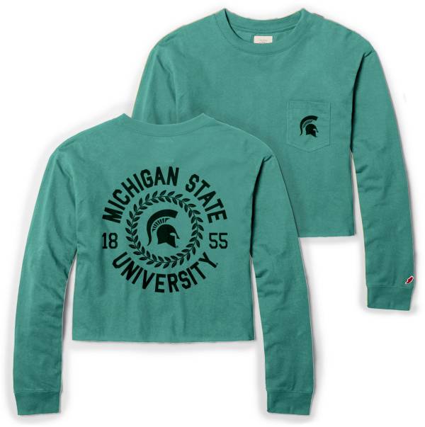 League-Legacy Women's Michigan State Spartans Green Clothesline Midi Long Sleeve T-Shirt product image