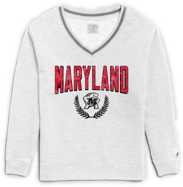 League-Legacy Women's Maryland Terrapins Victory Springs White V-Neck Sweatshirt product image