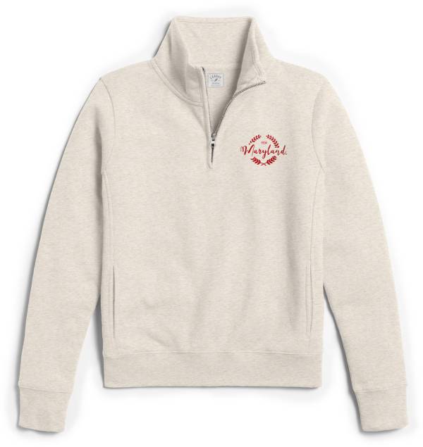 League-Legacy Women's Maryland Terrapins Cream Victory Springs Quarter-Zip Shirt product image