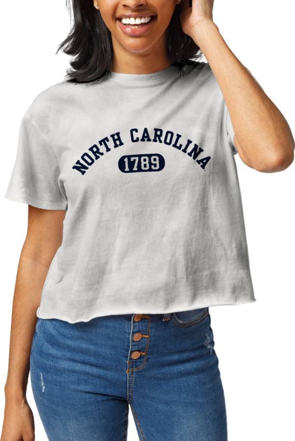 League-Legacy Women's North Carolina Tar Heels White Clothesline Cropped T-Shirt