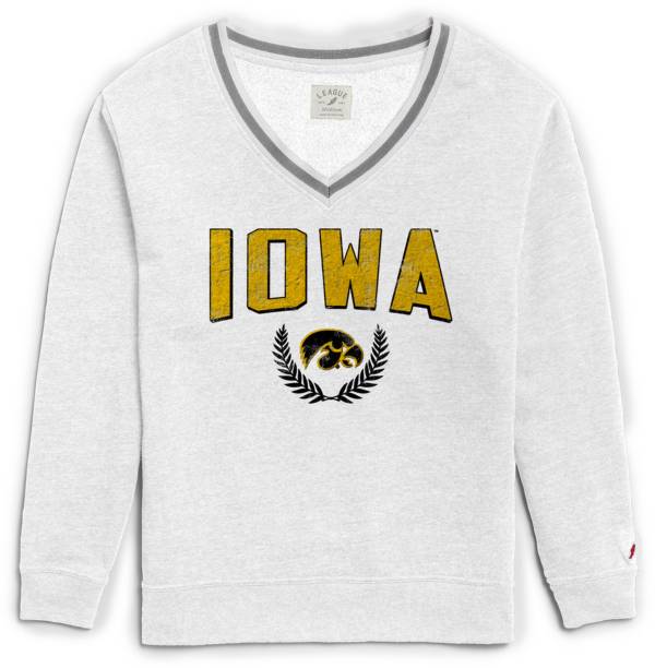 League-Legacy Women's Iowa Hawkeyes Victory Springs White V-Neck Sweatshirt product image
