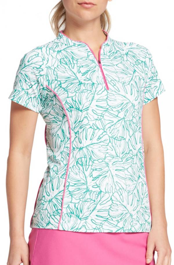 Lady Hagen Women's Tropical Linear Palm Golf Polo product image
