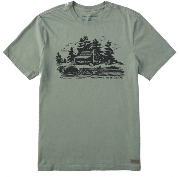 Life Is Good Men's Woodcut Lake Cabin Crusher Graphic T-Shirt