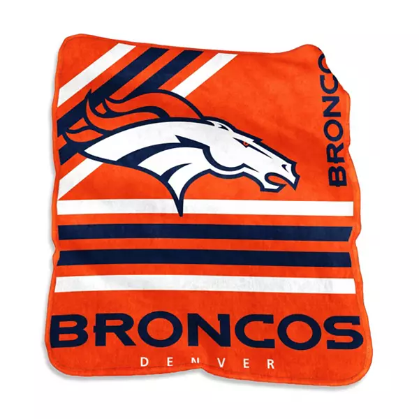 Logo Brands Denver Broncos Raschel Throw Blanket
