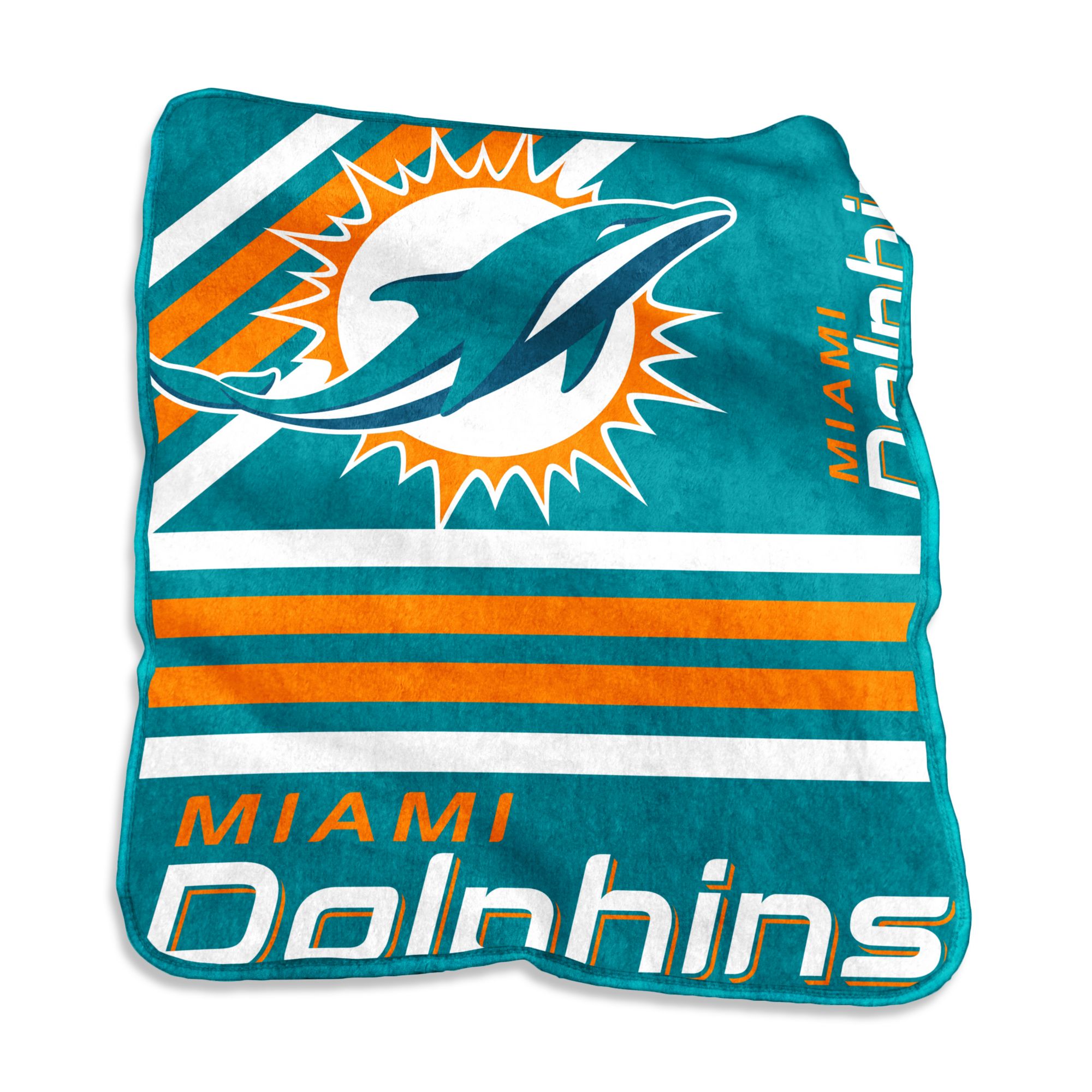 Logo Brands Miami Dolphins Raschel Throw Blanket