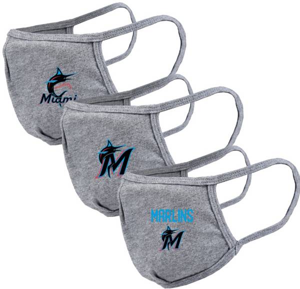 Levelwear Adult Miami Marlins Grey 3-Pack Face Coverings product image