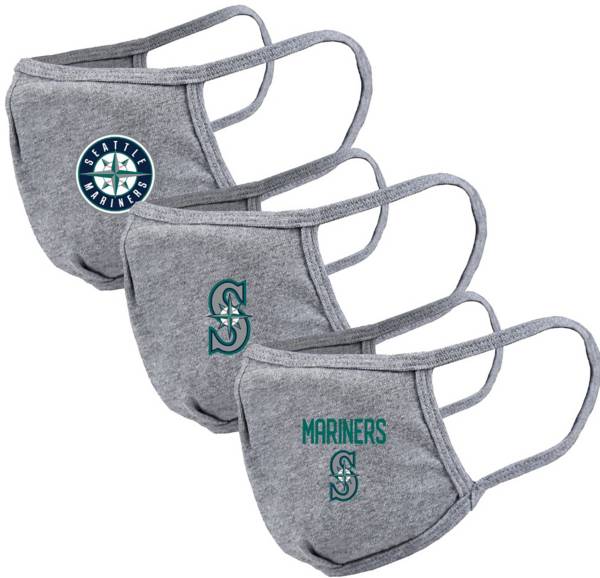 Levelwear Adult Seattle Mariners Grey 3-Pack Face Coverings product image