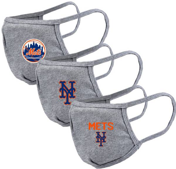 Levelwear Adult New York Mets Grey 3-Pack Face Coverings product image