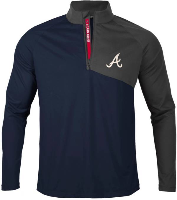 Levelwear Men's Atlanta Braves Navy Pinnacle Slant Text 1/4 Zip product image