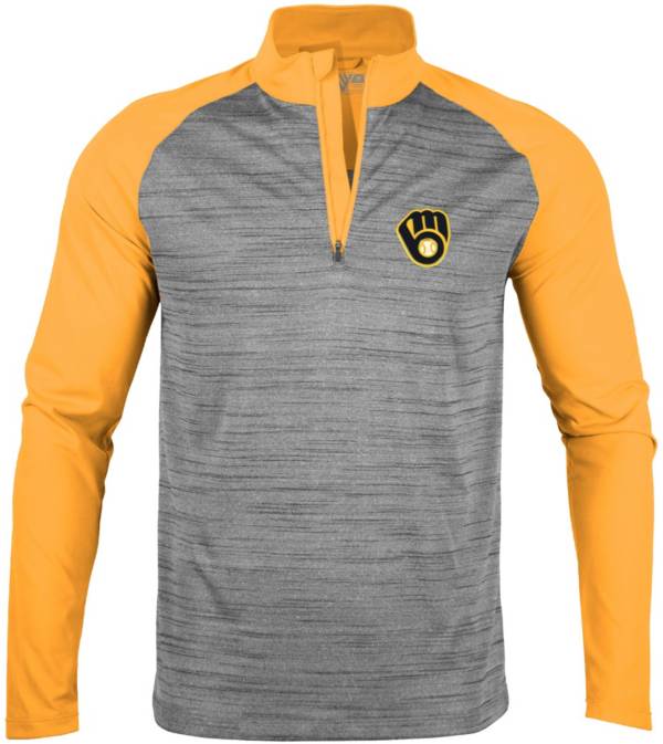 Levelwear Men's Milwaukee Brewers Grey Vandal Insignia Core ¼ Zip Shirt product image