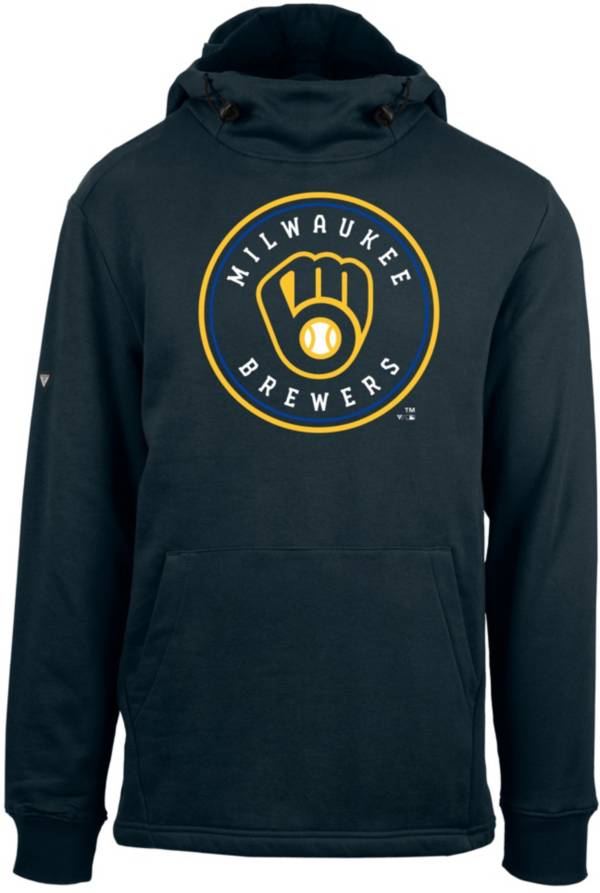 Levelwear Men's Milwaukee Brewers Navy Shift Core Full Front Hoodie