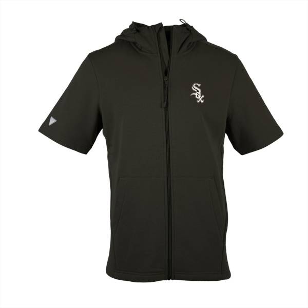 Levelwear Men's Chicago White Sox Black Recruit Insignia Core Short Sleeve Fleece Hoodie product image
