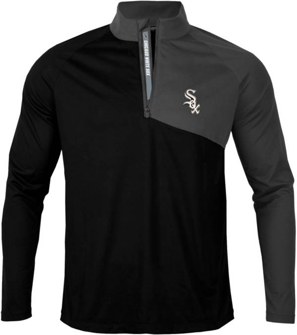 Levelwear Men's Chicago White Sox Black Pinnacle Slant Text ¼ Zip product image